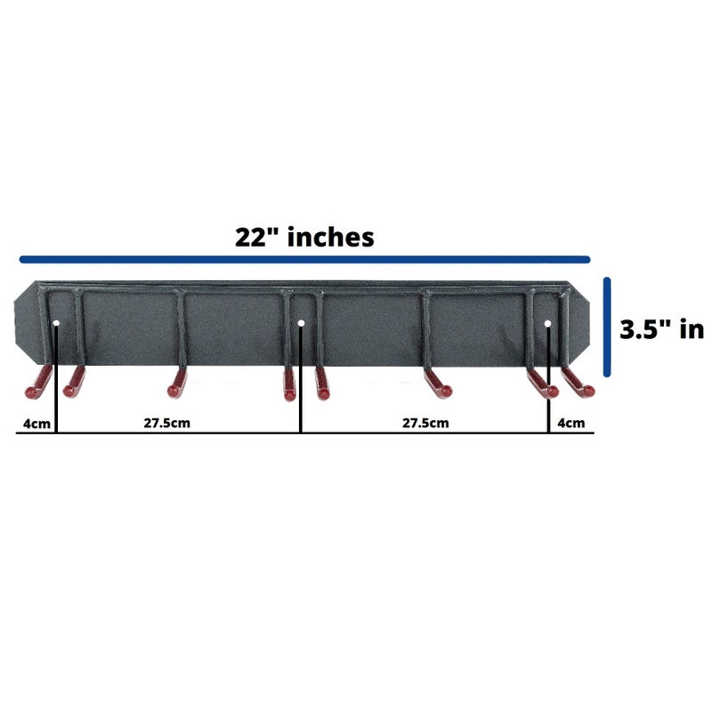 Wealers Wall Mounted Horizontal Rack for Storage of Skis and Poles-Heavy Duty Weatherproof Nonslip Garage Wall Organizer for Carrying Snowboard, Hockey Sticks, Skates, Helmets (Large, 2 Ski Sets) - Image 2
